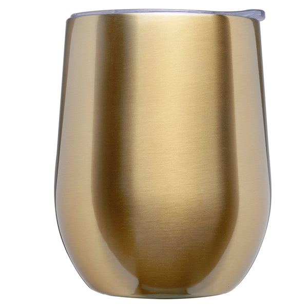 11 Oz. Double Wall Largo Stemless Glass W/ Lid