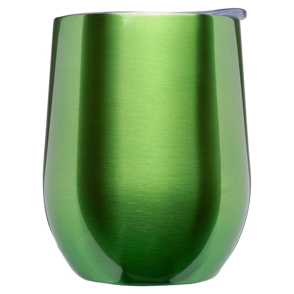 11 Oz. Double Wall Largo Stemless Glass W/ Lid