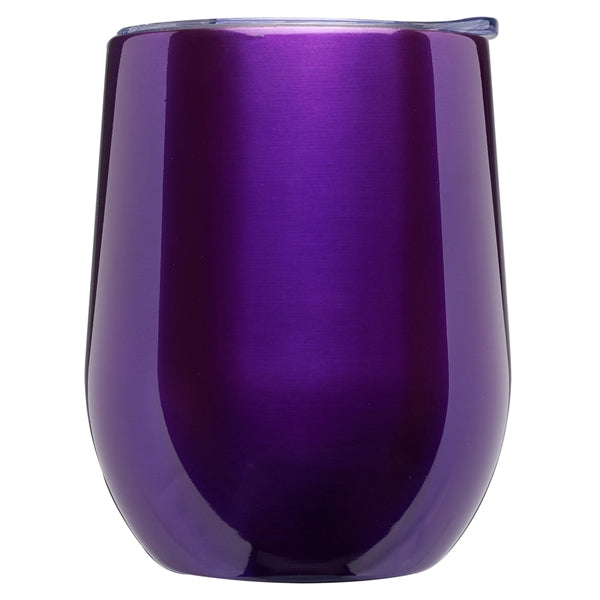 11 Oz. Double Wall Largo Stemless Glass W/ Lid