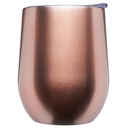 11 Oz. Double Wall Largo Stemless Glass W/ Lid