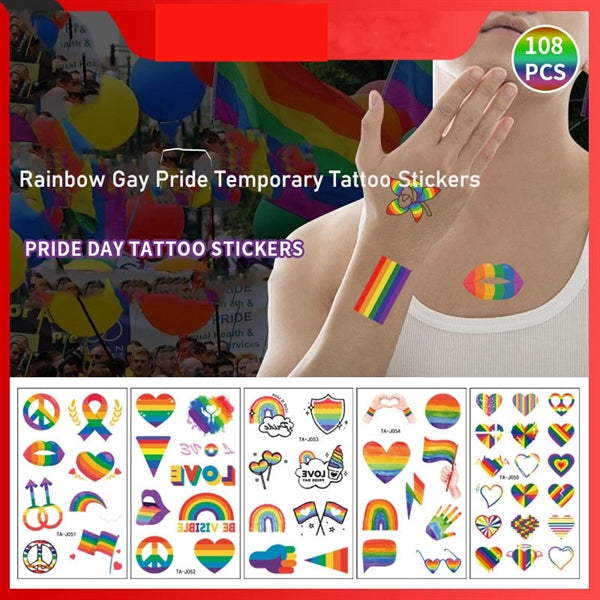 LGBT Rainbow Gay Pride Temporary Tattoo Stickers