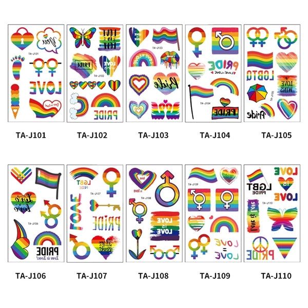 LGBT Rainbow Gay Pride Temporary Tattoo Stickers