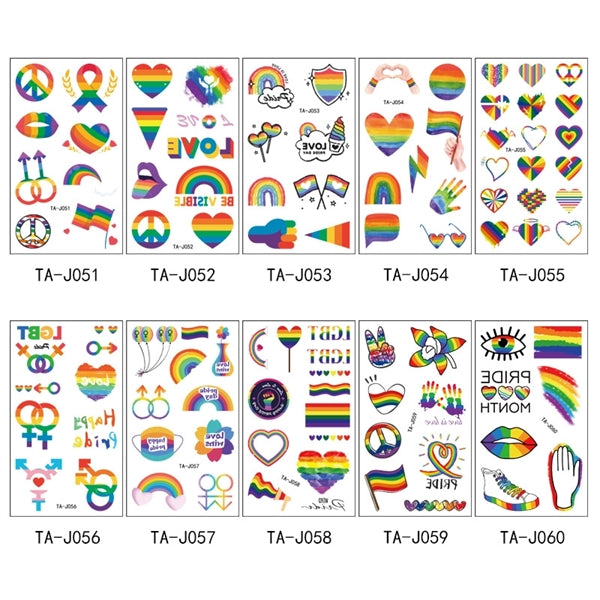 LGBT Rainbow Gay Pride Temporary Tattoo Stickers