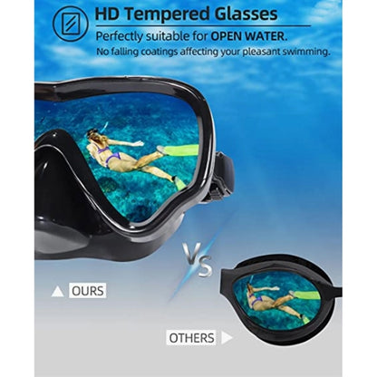 Swim Goggles Adult with Nose Cover, Clear Diving Mask Wide