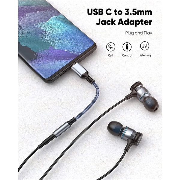 USB Type C to 3.5mm Female Headphone Jack Adapter