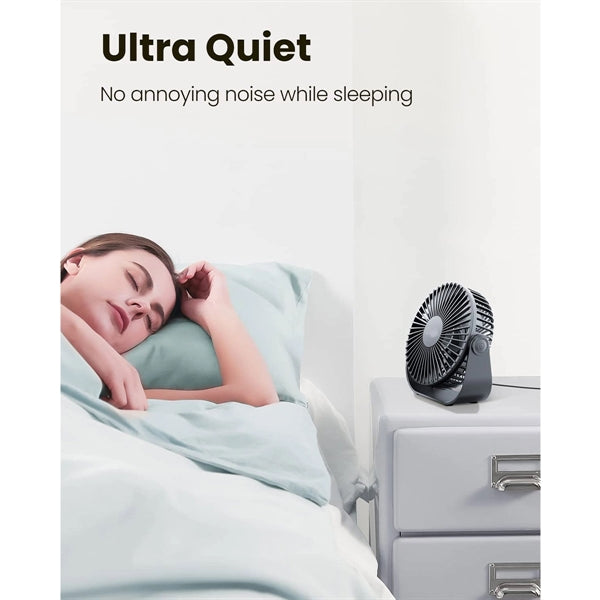 Small USB Desk Fan 1 Speed Portable with Strong Airflow