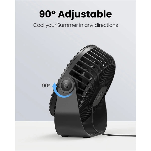 Small USB Desk Fan 1 Speed Portable with Strong Airflow
