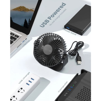 Small USB Desk Fan 1 Speed Portable with Strong Airflow