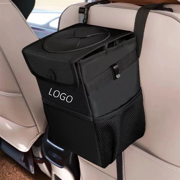 Foldable Car Trash Bag with Lid Hanging Waterproof Can