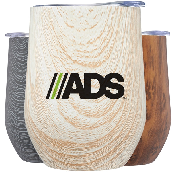 11 Oz. Naturalesa Vacuum W/ Wood Pattern Stemless Glass