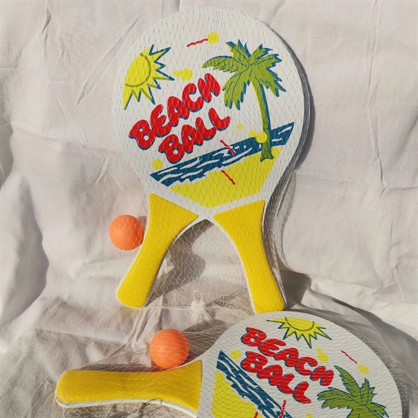 Beach Tennis Wooden Paddle Game Set