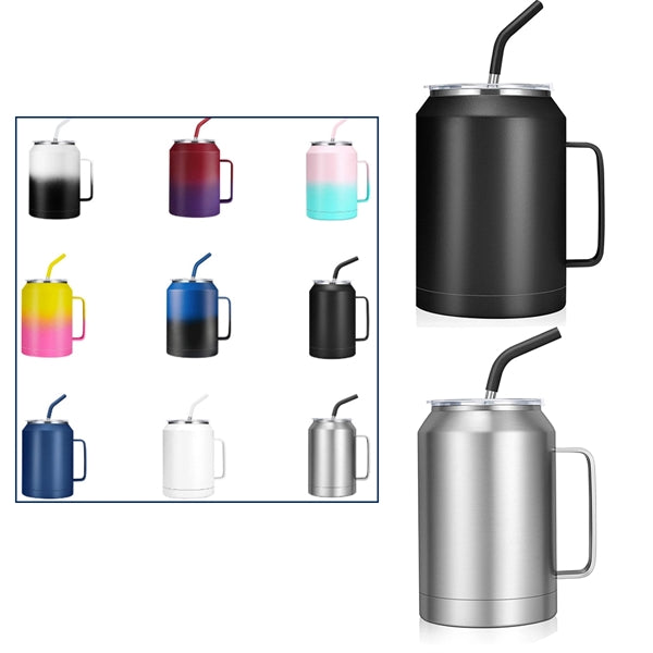 32 Oz Mug Tumbler With Handle And Straw