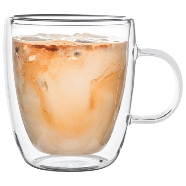 14 oz. Double Walled Latte Glass Mug w/ Handle