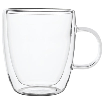 14 oz. Double Walled Latte Glass Mug w/ Handle