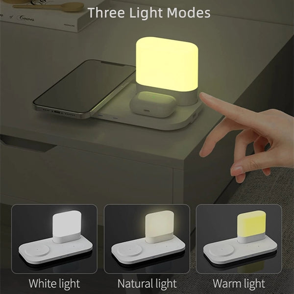 15W 4 in 1 Night Light Wireless Charging Station