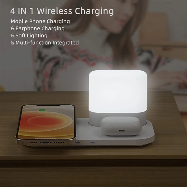 15W 4 in 1 Night Light Wireless Charging Station