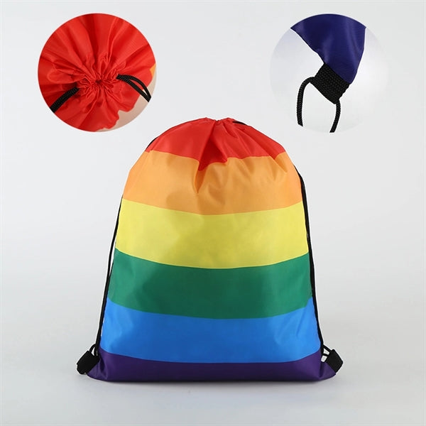 Rainbow Drawstring Backpack