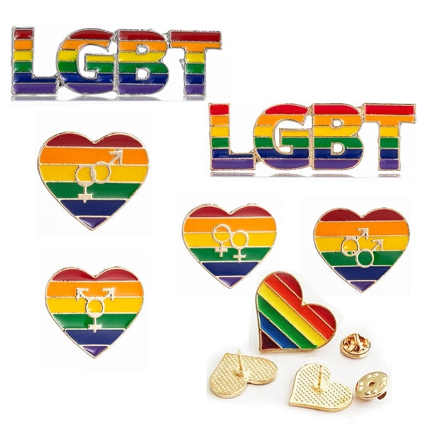LGBT Rainbow Brooch Lapel Pins Button Badge