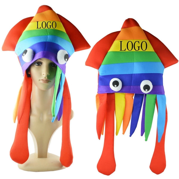 Rainbow Octopus Squid Cap