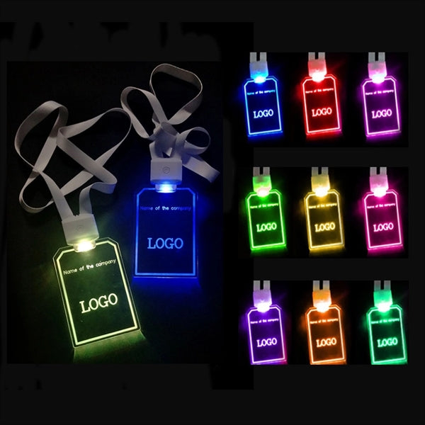 LED Party KTV Work Card with Lanyard Name Tag