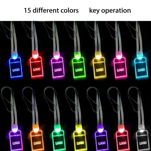 LED Party KTV Work Card with Lanyard Name Tag