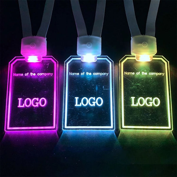 LED Party KTV Work Card with Lanyard Name Tag