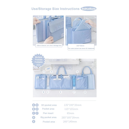 Foldable Stationery Storage Bag File Folder Organizer