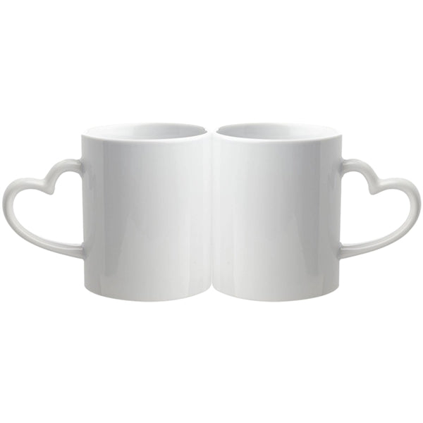 11 Oz. Full Color Sublimation Heart Handle Ceramic Mugs