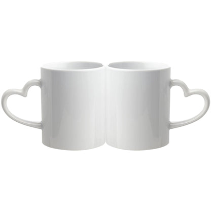 11 Oz. Full Color Sublimation Heart Handle Ceramic Mugs