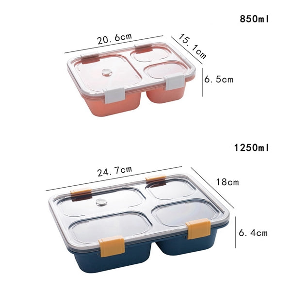 850ml/1250ml Divide Lunch Box With Lid