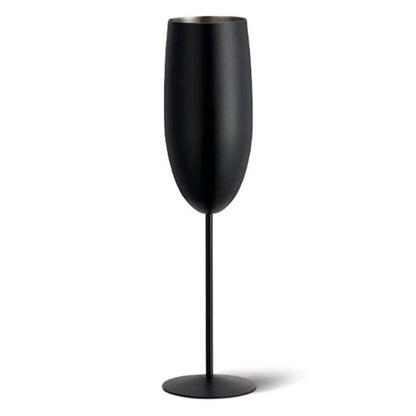 8OZ Stainless Steel Champagne Glasses Metal Stemmed Flutes