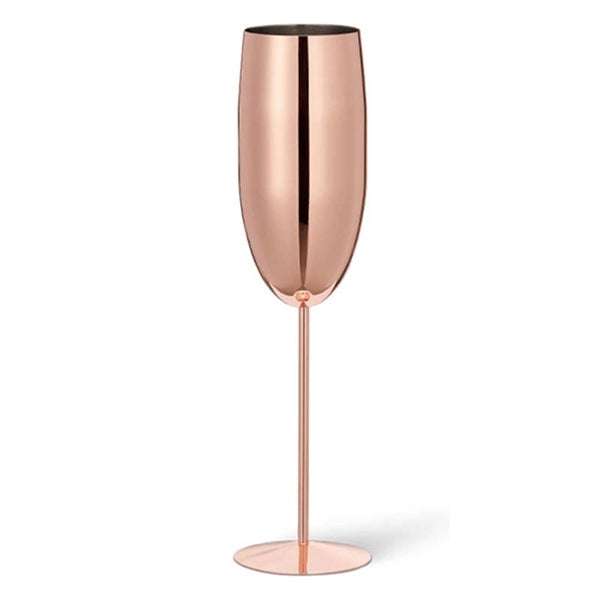 8OZ Stainless Steel Champagne Glasses Metal Stemmed Flutes
