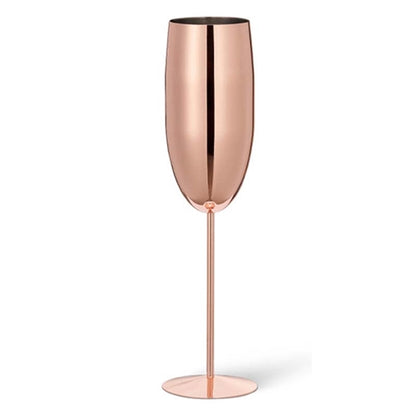 8OZ Stainless Steel Champagne Glasses Metal Stemmed Flutes