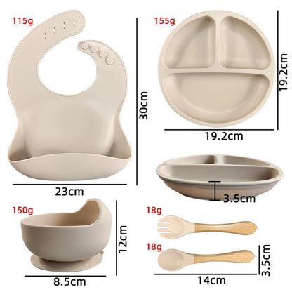 5Pcs Silicone Suction Plate Set for Babies and Toddlers
