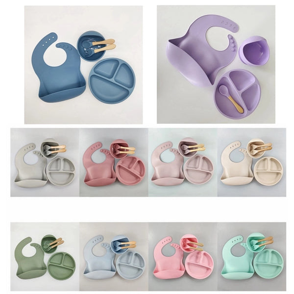 5Pcs Silicone Suction Plate Set for Babies and Toddlers