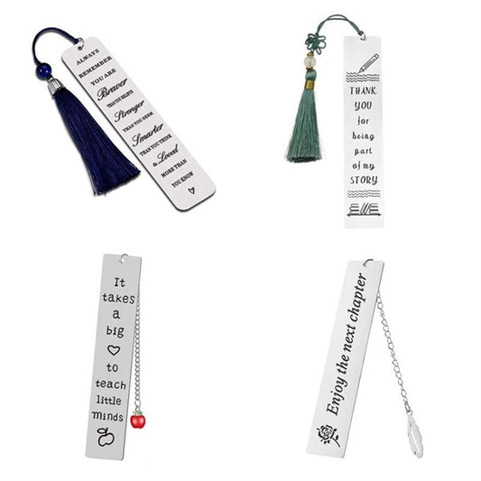 Titanium Steel Engraved Inspirational Bookmarks