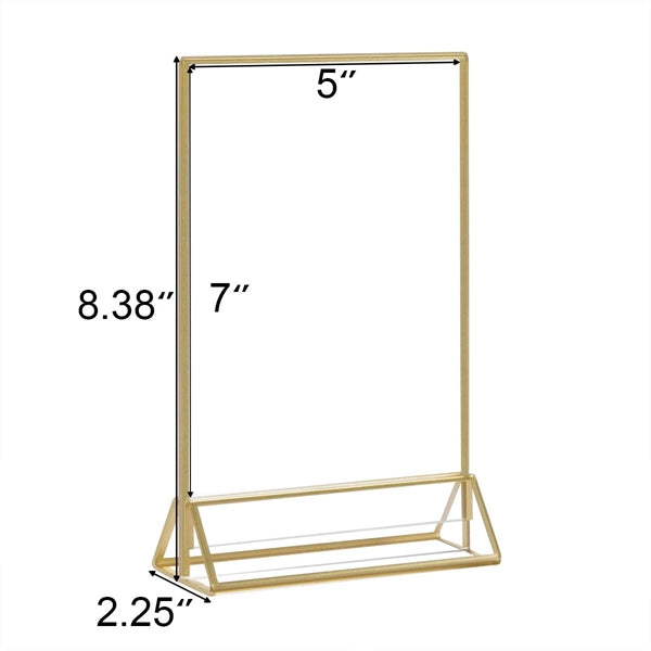 Gold Acrylic Sign Holder 5"x7"
