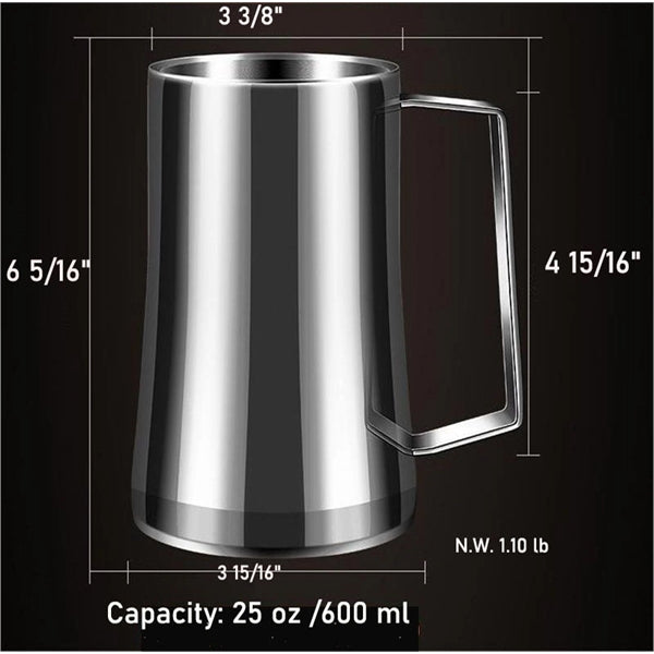 25 oz Stainless Steel Beer Mug With opener With Handle