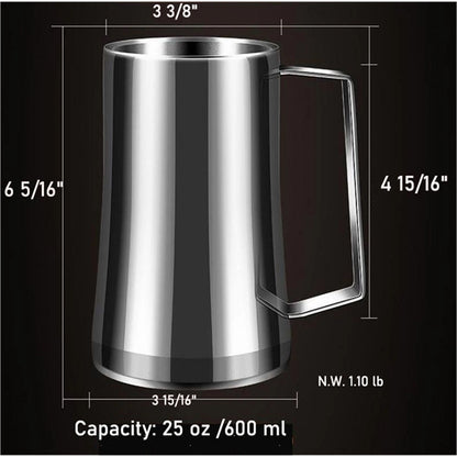 25 oz Stainless Steel Beer Mug With opener With Handle