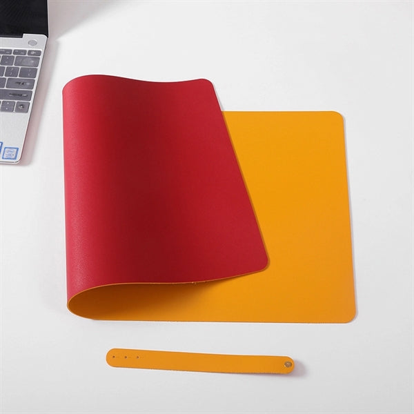 Office Large Leather Computer Desk Pad With Strap