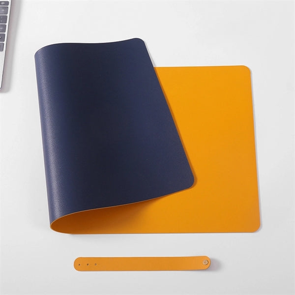 Office Large Leather Computer Desk Pad With Strap