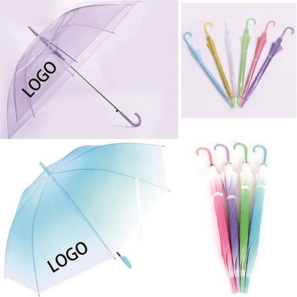 PVC Gradient Clear Solid Color Umbrella