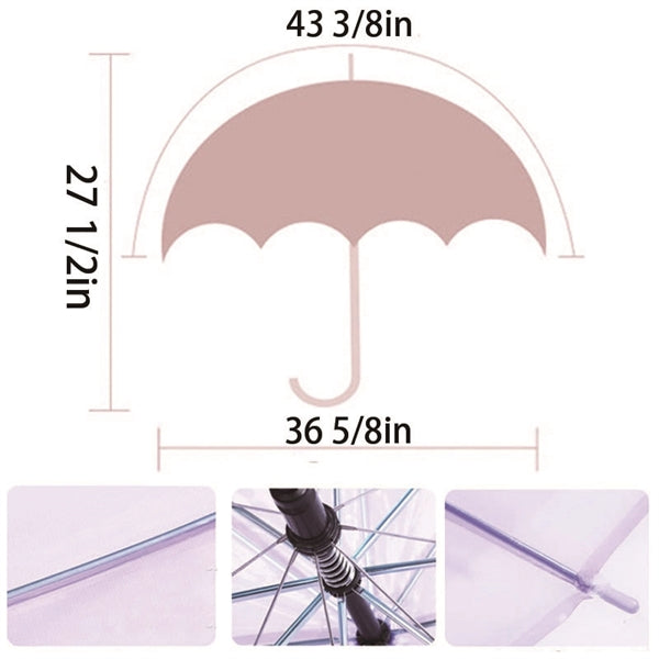 PVC Gradient Clear Solid Color Umbrella