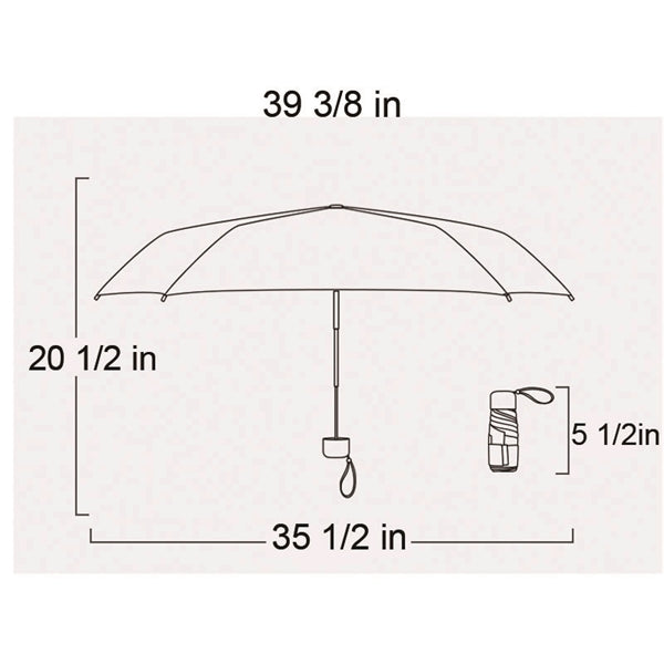 40" Full Color Arc Telescopic Folding Pocket Umbrella W/Bag
