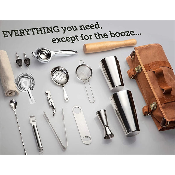 Bartender Kit 17 Set With Carrying Bag