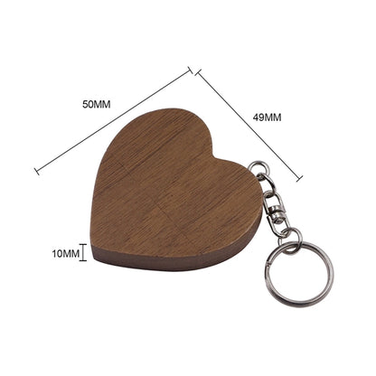 Wood Couple Heart Shape U Disk