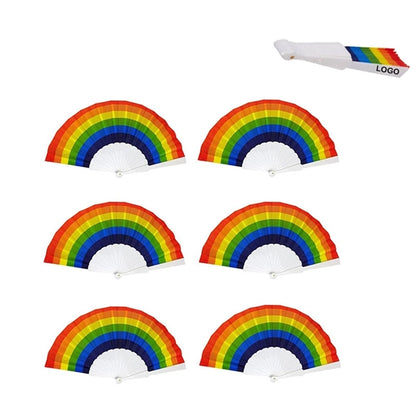 Rainbow Pride Folding Hand Fan