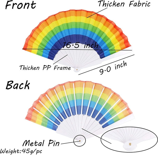 Rainbow Pride Folding Hand Fan