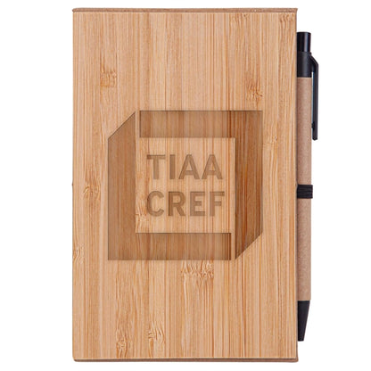 4x6 Bamboo Phone Holder Notepad & Pen Set with Sticky Notes