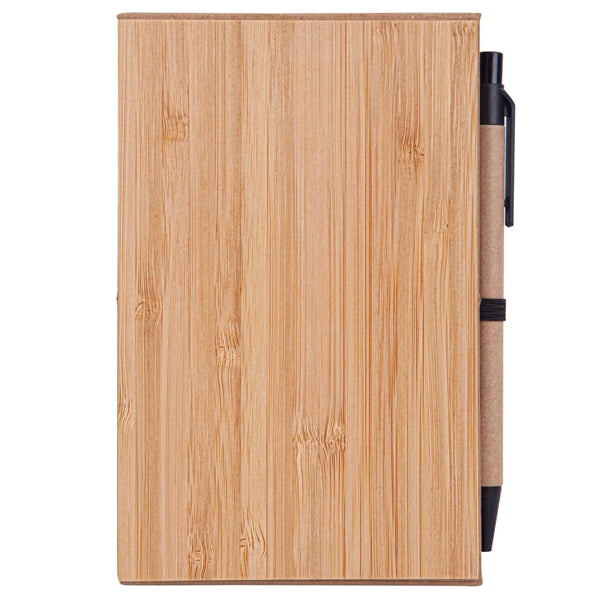 4x6 Bamboo Phone Holder Notepad & Pen Set with Sticky Notes